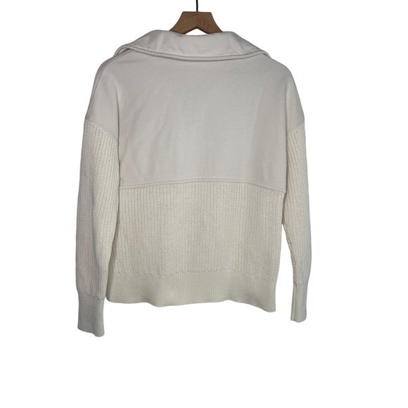 Haven Well Within Half-Zip Pullover Organic Cotton Small Cream Textured Knit - Picture 5 of 7